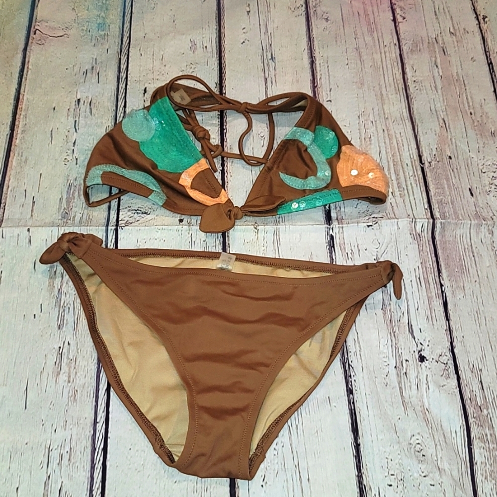 Victoria's secret 2 PC swimsuit w adjustable bottoms and top w tie